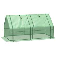 Outsunny 180x90x90cm Greenhouse For Tomatoes And Plants, Sturdy And Weatherproof Cold Frame, Green - Mint Green - View 9