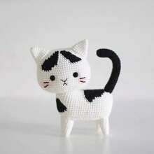 Kit de Materiales para Regalo Creativo: Colgante de Gato de Flores de Lana Tejido a Mano - Material naranja - Ver 5