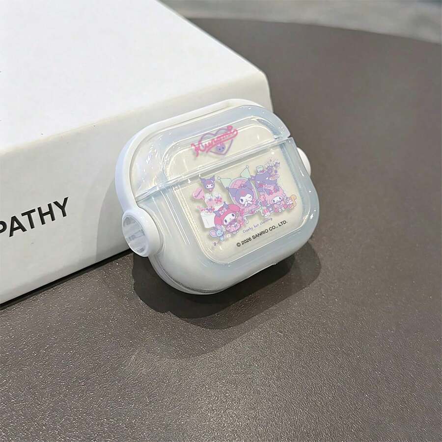 三麗鷗 Kuromi 茶會 AirPods 保護殼 可愛透明防震殼 附旋轉支架 適用於 AirPods 1/2/3/4 與 Pro/Pro 2 代 新 AirPods Pro 3 聖誕襪填充禮物 送女友 - transparent - 查看 1