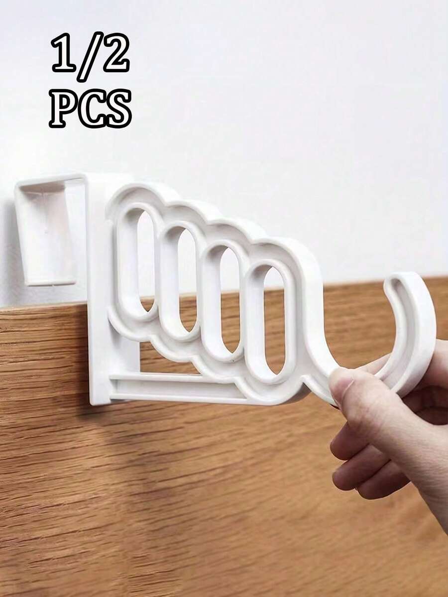 1/2 piezas Tendedero plegable sobre la puerta, tendedero multifuncional de 5 orificios, organizador de almacenamiento para baño y armario que ahorra espacio, diseño moderno de plástico, almacenamiento moderno, estructura resistente, instalación sin herramientas, ganchos prácticos