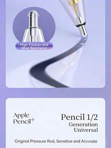 3/4/6/8支装替换笔尖，兼容Apple Pencil第一代/第二代，适用于Apple Pencil Pro第一代/第二代，包含笔尖盖、笔帽、替换笔帽，母亲节、生日、节日送礼佳品。 - 彩色 - 查看 8