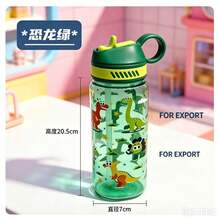 Summer Water Bottle For Kids And Students, Plastic Straw Cup, Large Capacity Portable Water Bottle - Green - View 6