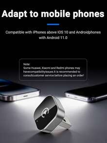 XUDA 2026 新款 2合1 無線 CarPlay / Android Auto 超迷你轉接器 - 2.4-5.0 GHz WiFi 5 Carplay 轉換器，有線轉無線，快速自動連接，無延遲，緊湊設計，附 USB/USB-C 接口，免電池 - B - 查看 10