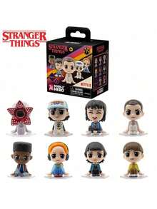 1PC Netflix Officially Licensed Stranger Things Bobble Hero Blind Box -Driven Mystery Box Eleven Mike Dustin Will Lucas Max Characters Random One Figure Model Statue Desktop Decorative Ornament Birthday Party Surprise Gift - Multicolor - View 3