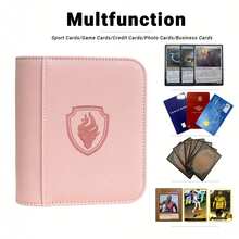 1pc Pocket Card Storage Album - Trading Card Collection Album, Single Card Storage With 16 Pages, Holds 32 Cards, Side-Loading Mini Storage Album Suitable For TCG, MTG, Sports, Baseball, Football And Other Small Sports Cards - Multicolor - View 7