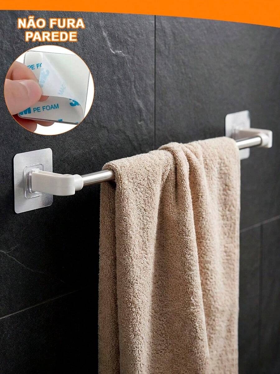 Adhesive Towel Rack Holder 50CM Reinforced Up To 2KG Bathroom Organizer No Drilling Required Multipurpose - Multipurpose - View 1
