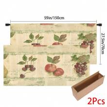 1pc, Home Decor, Fruit Pattern Printed Table Skirt, Kitchen Small Curtain, Kitchen Cabinet Cover, With Curtain Holes, Easy To Hang, Rectangular, Machine Woven, Machine Washable, Kitchen Decoration And Accessories, Perfect For Kitchen Cabinets And Home Decor - Multicolor - View 18