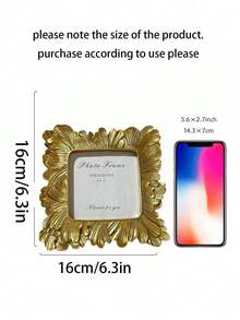 1pc Vintage European Style Golden Palm Leaf Pattern Decorative Photo Frame, Resin Material Dual-Use Home Decor Frame, Suitable For Family Photo Display And Photography Prop Decoration, Gift For Birthday, Graduation - Multicolor - View 14