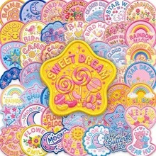 50 hojas de pegatinas transparentes estilo bordado vintage con motivos florales y fauna, para manualidades DIY, scrapbooking, artículos diarios, decoración impermeable - 50 unidades - Ver 2