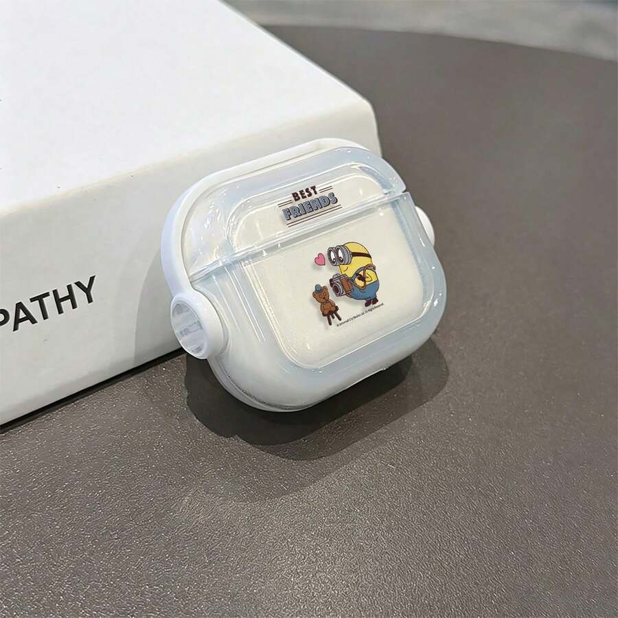 小小兵好朋友相機與泰迪熊 AirPods Pro 保護殼,可愛卡通透明防震殼附旋轉支架,相容 AirPods 1/2/3/4 及 Pro/Pro 2 代,適用於新款 AirPods Pro 3,女友聖誕襪禮物 - transparent - 查看 1