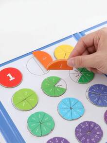 Kids Magnetic Fraction Book, Interactive Math Manipulative Set, Fraction Circles & Bars, Educational Learning Tool For Kids 3+ - Multicolor - View 4