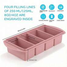 1 Cup Silicone Freezer Trays With Lids, Soup Container Style Ice Cube Trays, Easily Prepare Portioned Meals, Ideal For Storing Soups, Pasta, Sauces, And Leftovers; Dishwasher Oven - Multicolor - View 2