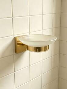 Stainless Steel Soap Dish, Wall-Mounted Soap Dispenser, Shower Gel Dispenser Bottle, Hand Soap Bottle, Bathroom Storage Hook, 1pc - Square Base - View 5