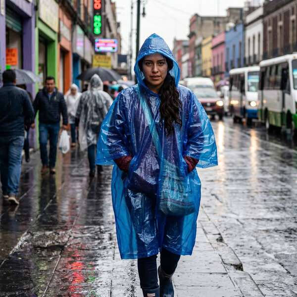 Poncho Impermeable Translúcido Largo de 118cm con Capucha en Azul Marino, Ideal para Noche y Desplazamiento Urbano, Protección Elegante contra la Lluvia para Hombre y Mujer, Diseño Clásico y Moderno, 1 Unidad
