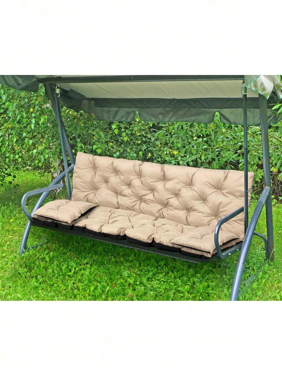 Waterproof Garden Bench And Swing Cushion Set 150x60x50 Cm With 2 Small Cushions Beige - one-size - View 1