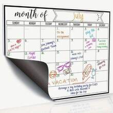 1 Stück abwischbarer Kühlschrankkalender, geeignet für Kühlschrank, Whiteboard, abwischbarer Kalender, wiederverwendbar, leicht zu reinigen, mit wöchentlichem und monatlichem Design, sehr praktisch für die Zeitplanung, geeignet für Büro, Zeitplanung zu Hause, nützliches magnetisches Kalenderset für Zuhause - Mehrere Spezifikationen - Übersicht 8