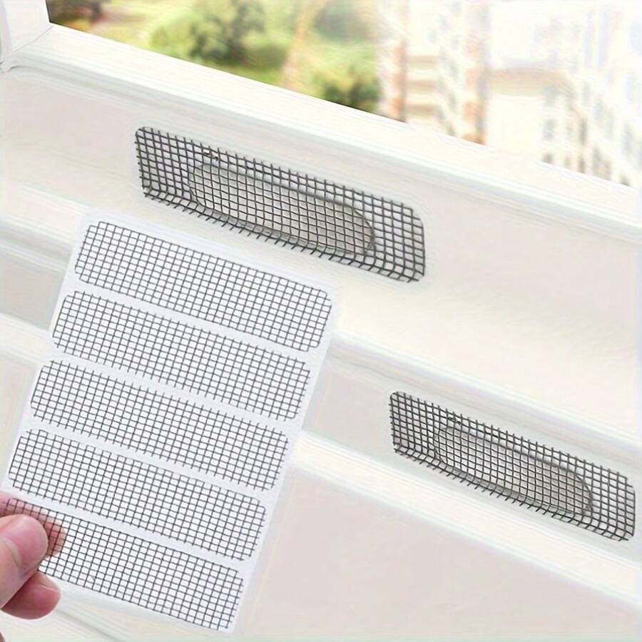 20 piezas Pegatinas a prueba de mosquitos para agujeros de drenaje de puertas y ventanas, Parche de cubierta de drenaje de ventana de aleación de aluminio, Parche de pantalla a prueba de insectos, Pegatina a prueba de mosquitos para drenaje, Pegatina de tela bordada con malla para mosquitera de ventana, Pegatina a prueba de mosquitos, Parche de reparación de malla y accesorios de drenaje de ventana - Gris - Ver 1