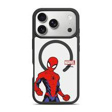 Miniso حافظة حماية مغناطيسية MagSafe لشحن Marvel Spider-Man متوافقة مع iPhone 18 Pro/18 Pro Max/17/17 Pro Max/16 Pro/15 Plus/17 Air/14/13/12/16 Pro Max، بطانية مضاد للسقوط بأسلوب طلابي رجالي مخصص لأجهزة Apple - الأسود - مشاهدة 1