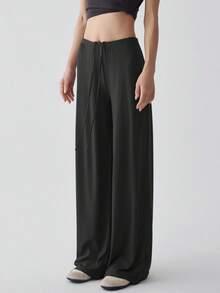 Ctenkevet-Corredores de Yoga de pierna ancha de cintura alta para mujer, pantalones de chándal informales para mujer, pantalones de chándal rectos holgados para exteriores, otoño - CK9211-Azul marino - Ver 9