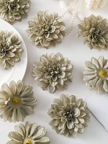 5/10/1000pcs Artificial Silk Sunflower Flower Heads, Suitable For DIY Crafts/Headbands/Hair Accessories/Weddings/Parties - Gray Blue - View 1
