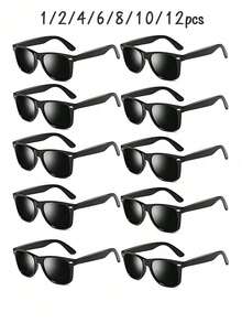 1/2/4/6/8/12pcs Lunettes de fête rétro classiques, Lunettes de fête des années 80, Cadeaux de fête pour adultes, Lunettes de style vintage, Décoration de vacances, Accessoires quotidiens, Article cool, Cadeau créatif - Noir - Voir 2