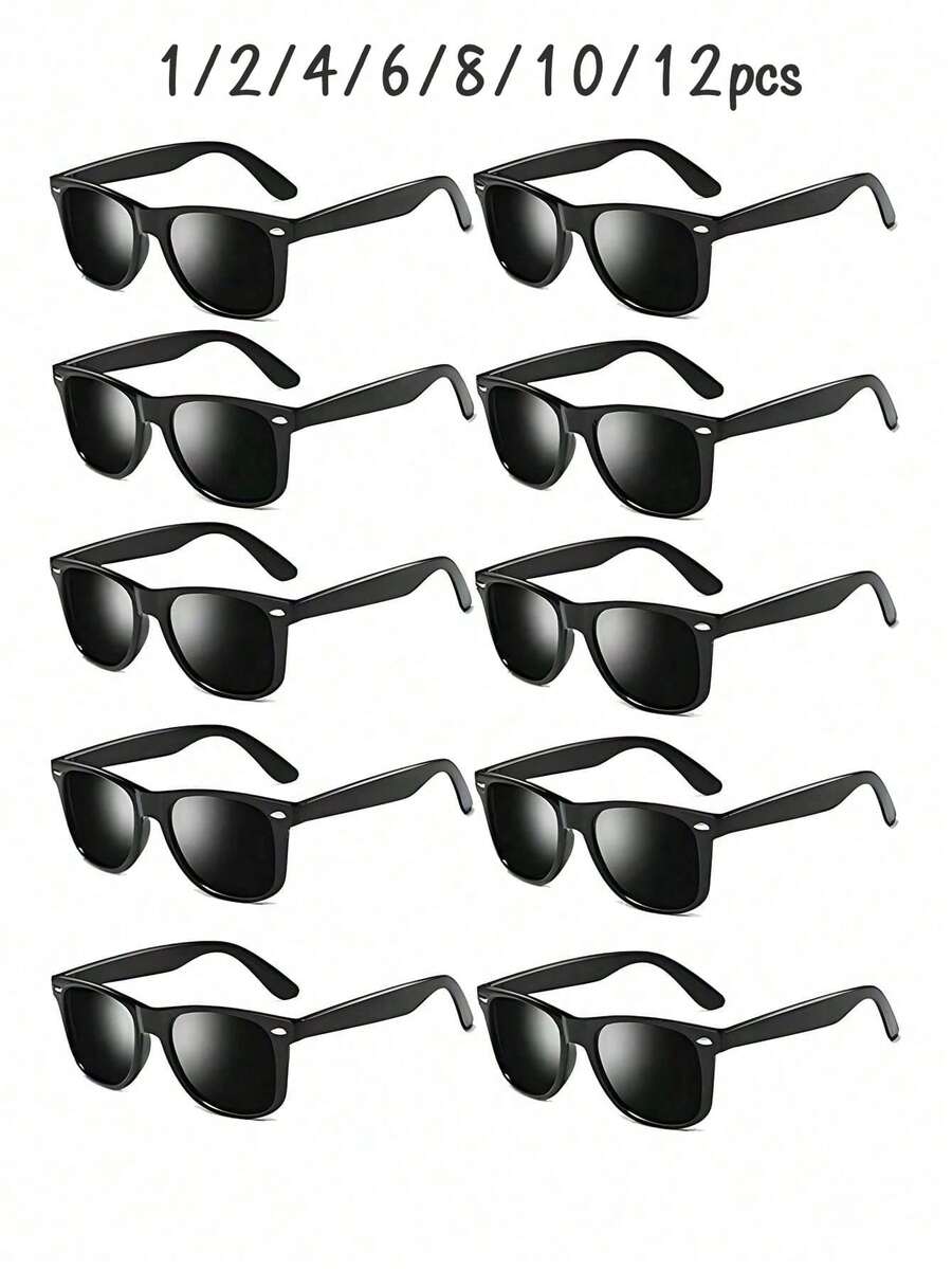 1/2/4/6/8/12pcs Lunettes de fête rétro classiques, Lunettes de fête des années 80, Cadeaux de fête pour adultes, Lunettes de style vintage, Décoration de vacances, Accessoires quotidiens, Article cool, Cadeau créatif