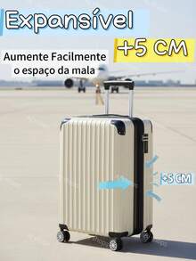 Standard ANAC Carry-On Suitcase 10KG 55x35x25cm Carry-On Suitcase With Zipper, Expandable, Removable Wheels, Carry-On Luggage, Can Be Taken Into The Airplane Cabin - 裸色 - 查看 6
