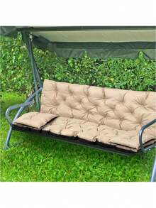 Waterproof Garden Bench And Swing Cushion Set 150x60x50 Cm With 2 Small Cushions Beige - one-size - View 9