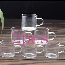 12pcs/6pcs/4pcs/2pcs 优雅咖啡杯，高端小茶杯120ml，透明玻璃和手柄，耐热耐寒，迷你马克杯，简约风格办公室茶杯，独特陶瓷杯 - 透明 - 查看 9