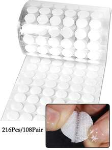 216pcs/108pairs Strong Adhesive Round Nylon Dots, Self-Adhesive Dot Stickers, Waterproof Hook And Loop Fasteners, Perfect For Classroom, Office, Home Use. - Multicolor - View 1