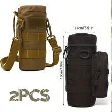 2 Pcs Tactical Water Bottle Pouch With Shoulder Strap Portable Water Bottle Bag For Outdoor Travel Camping Hiking Cycling Fishing - Multicolor - View 3