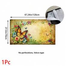1pc, Home Decor, Butterfly Pattern Printed Table Skirt, Kitchen Small Curtain, Kitchen Cabinet Cover, With Curtain Holes, Easy To Hang, Rectangular, Machine Woven, Machine Washable, Kitchen Decoration And Accessories, Perfect For Kitchen Cabinets And Home Decor - Multicolor - View 17