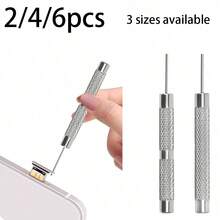 2/4/6pcs SIM Card Removal Tool Tray Ejector Pin Opener SIM Card Eject Tool, Compatible With Multiple Phone Models - Silver - View 1