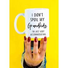 Taza de caf con texto en ingls inchI Don'' Spoil My Grandkids Madre Day Gag regalo abuelo de hija, hija, hijo, nieto, nietos, nietos, nietos, regalo de cumpleaos para abuelos Mimi Nana Gigi - blanco - Ver 4