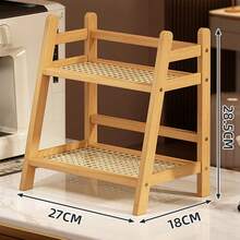 1pc Ins Style Mug Holder Storage Rack, Multi-Layer Desktop Organizer, Suitable For Dorm, Kitchen - Brown - View 5