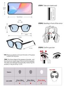 Vintage Retro Square Sunglasses Women Men, Blue Ocean Lens Fashion Shades, Summer Holiday Essential For Beach Travel Driving - Blue - View 4