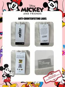 Disney 1個迪士尼官方授權米奇與好友印花帆布托特包，女款大容量肩背包，輕便可重複使用購物袋，適合學生、青少年、卡通迷，適用於日常通勤、超市購物、接送孩子、海邊旅行、節日聚會、開學季 - 彩色 - 查看 3