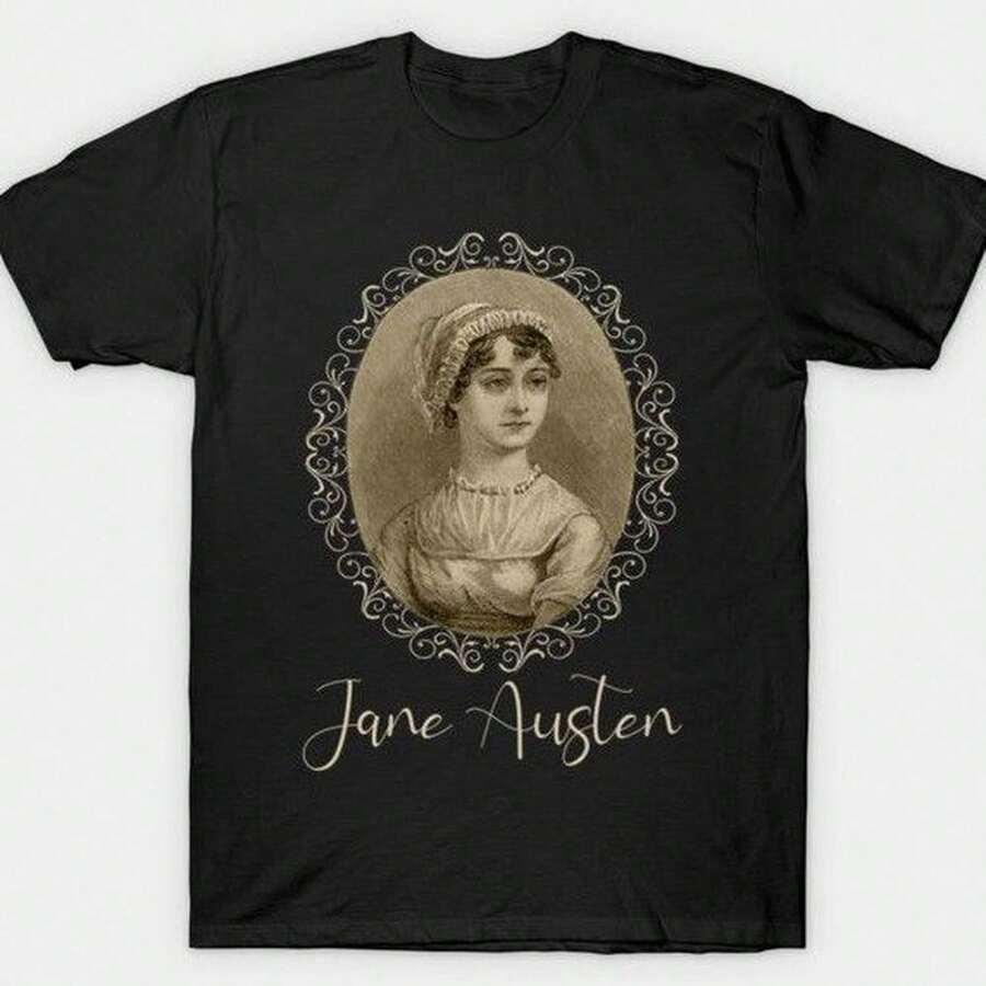 Camiseta unisex 220g 100% algodón con estampado Orgullo y Prejuicio de Jane Austen.Tejido resistente, cómodo y transpirable.Multiestación, ideal para vacaciones y looks de fin de semana - Negro - Ver 1
