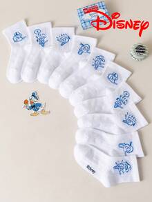Disney 1/5/10雙迪士尼卡通女款短襪禮物 夏季白色襪子 卡通角色配色襪 米妮 黛絲 唐納 米奇襪 舒適透氣時尚襪 透氣舒適百搭款 絕佳禮物 透氣吸濕 休閒時尚卡通圖案中筒襪 適合學生、禮物及日常使用 米奇與他的朋友們 - 彩色 - 查看 15