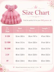 H HIBOBI Baby Girl Short Sleeve Embroidered Sparkly Bowknot Princess Dress, For All Seasons - Dusty Pink - View 2