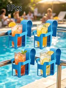1pc Pool Cup Holder, Poolside Cup Holder, Poolside Cup Holder, Poolside Bucket Holder, Multi-Functional Pool Accessory, Reusable And Portable, Leak-Proof And Multi-Functional, Suitable For Swimming Pools And Outdoor Gatherings - Multicolor - View 3