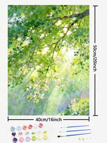 1/4pcs Adult Digital Oil Painting Set, Natural Landscape Digital Oil Painting, Includes Paint And Brushes, Numbered Painting, Handmade Wall Decor Artwork, Suitable For Beginners, Great Gift For Friends (Unframed) - A - View 5