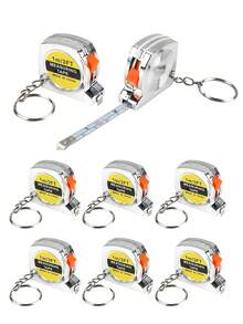 Cinta métrica portátil de acero con llavero, mini regla para proyectos DIY, oficina, carpintería, cinta métrica de 1m, pequeña regla colgante, llavero para coche - Multicolor - Ver 3