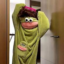 Funny Monster Wearable Blanket Hoodie, Oversized Soft Warm Cozy Pullover Loungewear,  One Size For Women Men Halloween Costume For Home Party - Multicolor - View 11