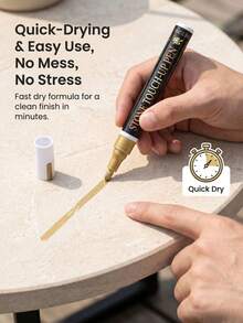 Gold Tombstone Marker Pen | Restore Faded Text On Tombstone Surfaces, Weather-Resistant, Quick-Drying Fine Tip, For Cemetery Maintenance Color Repair, Specifically Designed For Cemetery Maintenance And Inscription Repair - Multiple Styles - View 6