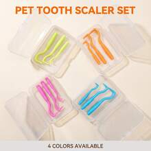 3pcs Colorful Pet Dog Teeth Cleaning Hook Set, Tartar Removal Tool Kit With Storage Box - View 1