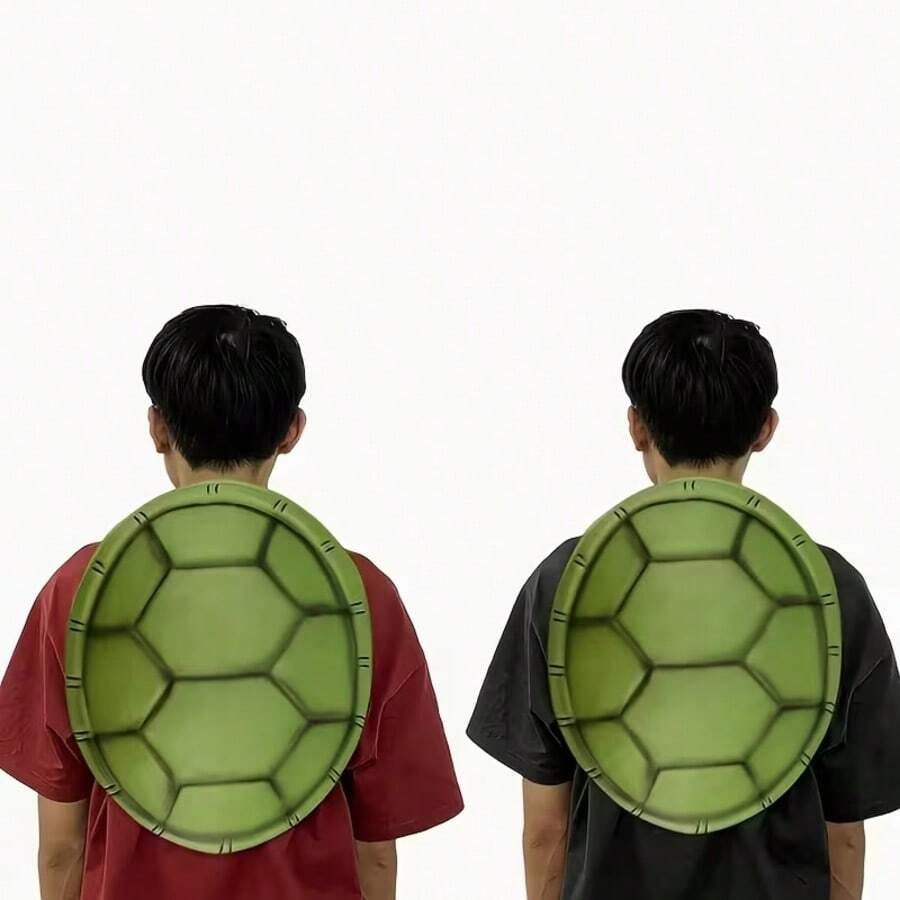 1pc EVA Turtle Shell Cosplay Prop, Realistic Embossed Turtle Pattern Fake Shell, Performance Costume Accessory, Fake Pectoral And Abdominal Muscles - Multicolor - View 1