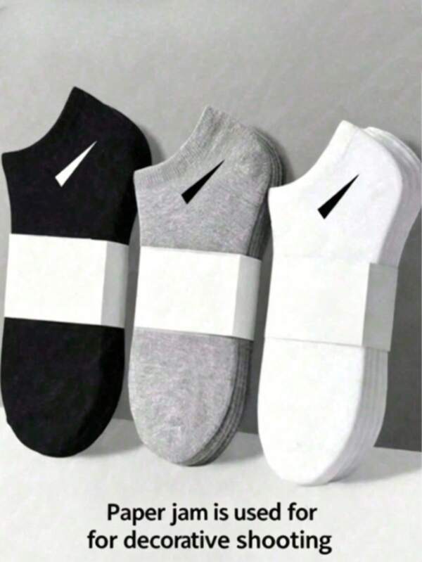 20 Paia di Calzini Sportivi Unisex Bianco/Nero/Grigio Comodi Traspiranti Anti-Umidità Calzini Corti alla Caviglia Classici Versatili Semplici alla Moda Calzini da Barca per Coppie Adatti per Uso Quotidiano Casual 1/5/10/15/20/30/Paia