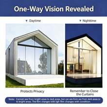 One-Way Privacy Window Film, Home Window Glass Film, Combines Sun Protection, Heat Insulation And Shading Functions. Effectively Blocks Strong Light And UV Rays, Prevents Indoor Stuffiness, Outside Cannot See Inside, Protects Home Privacy Space. - 1PC - View 5