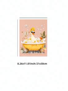 1pc Frameless Bathroom Wall Art Bathtub  Pattern Toilet Print Digital Download Poster Aesthetic Apartment Dorm Decor Back To School Funky Posters Dorm Essentials - Bathroom - View 12